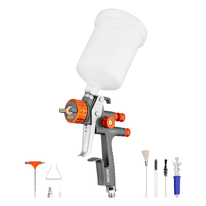REFINE RS8803 HVLP Air Spray Paint Gun With 1.3mm Nozzle, 600cc Cup, for Car Topcoat