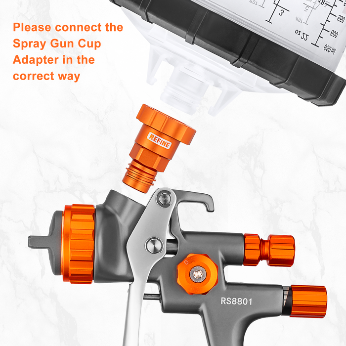 REFINE Spray Gun Cup Adapter Fits For RS8901 RS8801D RS8801, TR16*2.25mm External Thread Paint Gun Cup Adapter