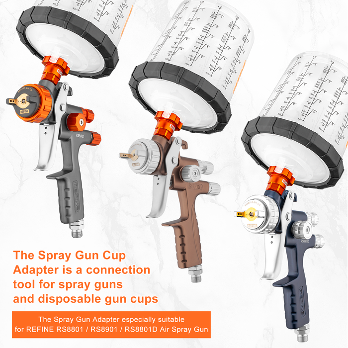 REFINE Spray Gun Cup Adapter Fits For RS8901 RS8801D RS8801, TR16*2.25mm External Thread Paint Gun Cup Adapter