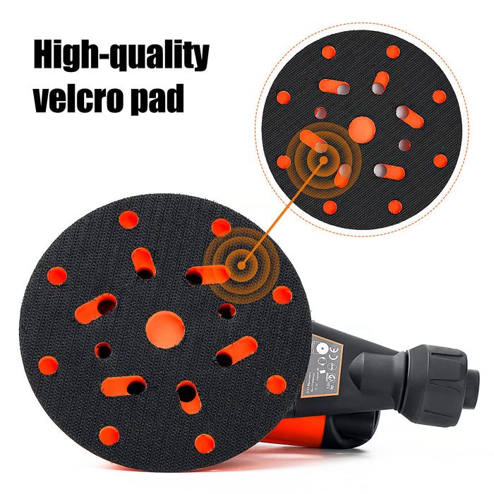 REFINE R-65D 6" Air Random Orbital Sander with 10 Pcs Sandpapers, for Car Polishing, Vacuum Ready