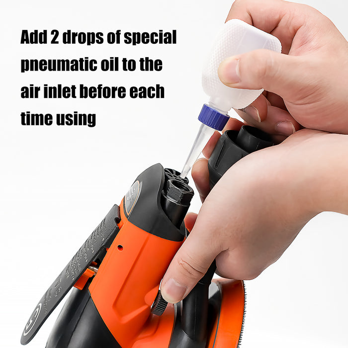 REFINE R-65D 6" Air Random Orbital Sander with 10 Pcs Sandpapers, for Car Polishing, Vacuum Ready